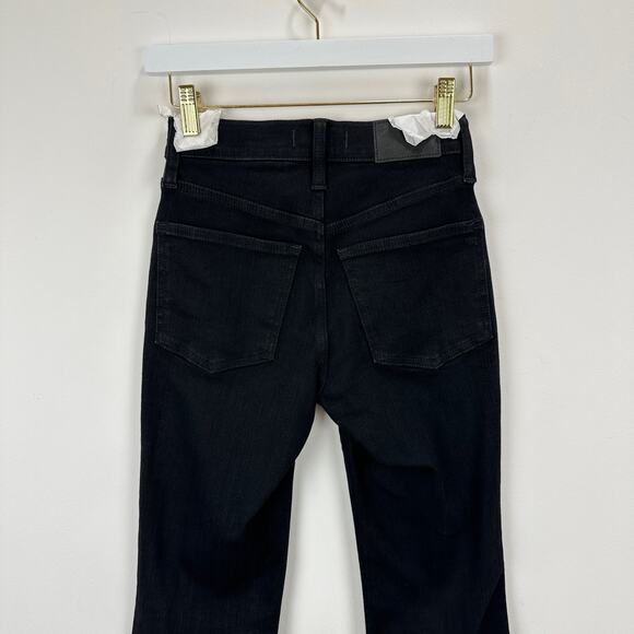 Madewell Mid Rise Kick Out Crop Jeans Black Flare Stretch Minimalist US 23 NWT - Picture 13 of 16